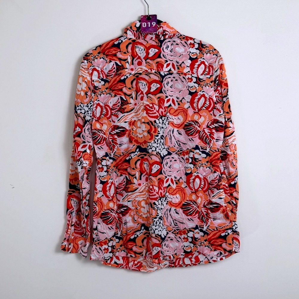 J. McLaughlin Womens Multicolor Floral Print Long Sleeve Button‎ Up Shirt Lois M - Picture 2 of 5
